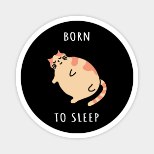 Cute chonky cat sleeping or taking a nap. Born to sleep kitty Magnet